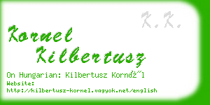 kornel kilbertusz business card